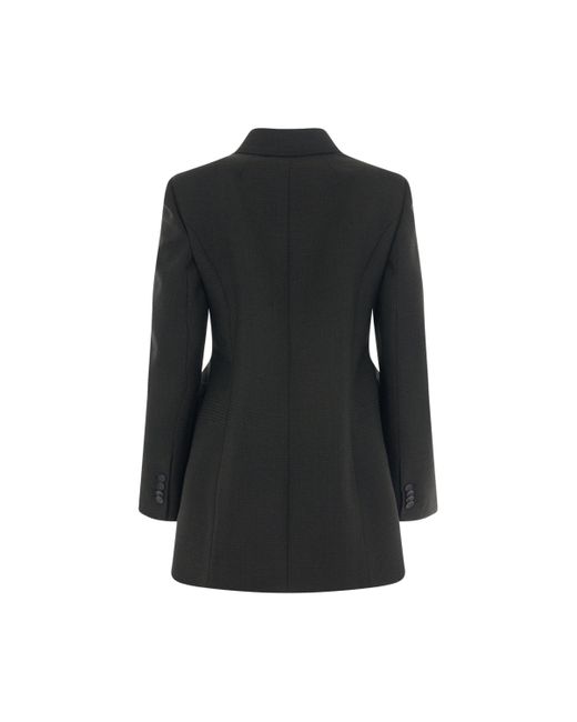 Balenciaga Black Double Breasted Hourglass Blazer, Long Sleeves, Khaki/, 100% Wool