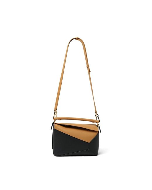 Loewe Black Puzzle Edge Small Bicolour Bag, 100% Classic Calf