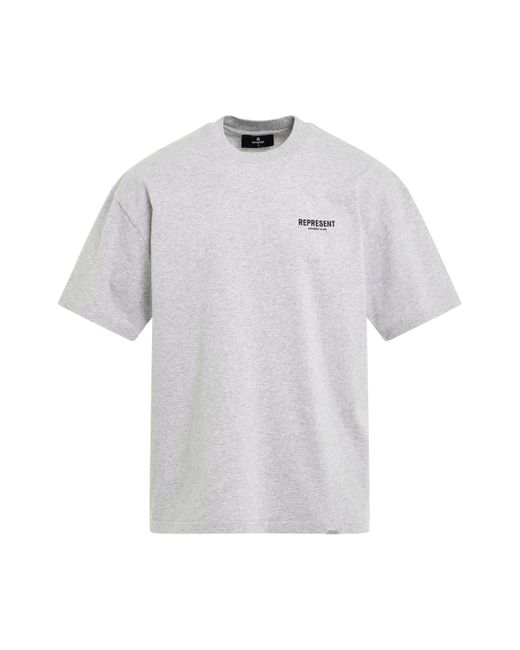 Represent Gray New Owners Club T-Shirt, Short Sleeves, Ash/, 100% Cotton, Size: Medium for men