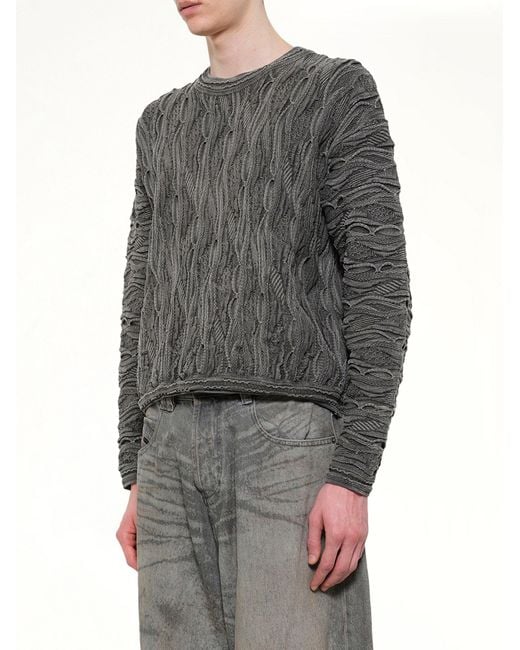 Doublet Gray Air Yarn Regulator Knit Pullover for men