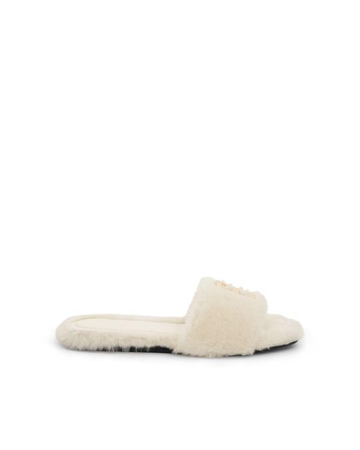 Givenchy Natural 4G Shearling Sandals, , 100% Leather