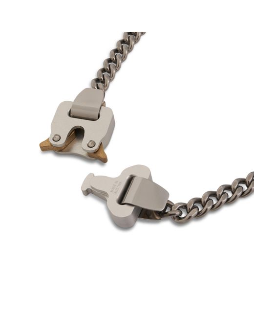 1017 ALYX 9SM Metallic Metal Buckle Necklace, , Size: Medium for men