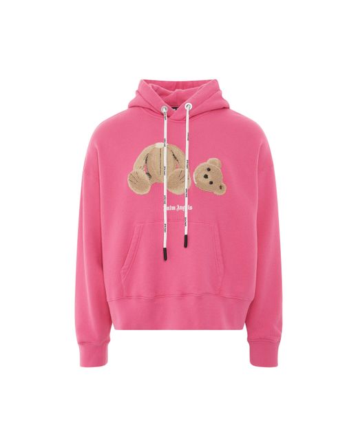 Palm Angels Pa Bear Hoodie In Mock Fuchsia/brown in Pink for Men | Lyst UK