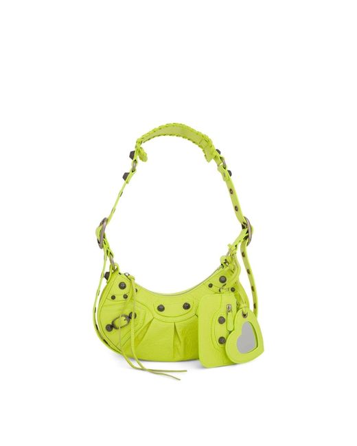 Balenciaga Green Le Cagole Shoulder Bag Xs, 100% Lambskin
