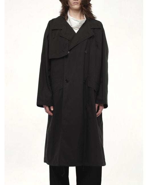 Lemaire Black Light Hooded Trench for men