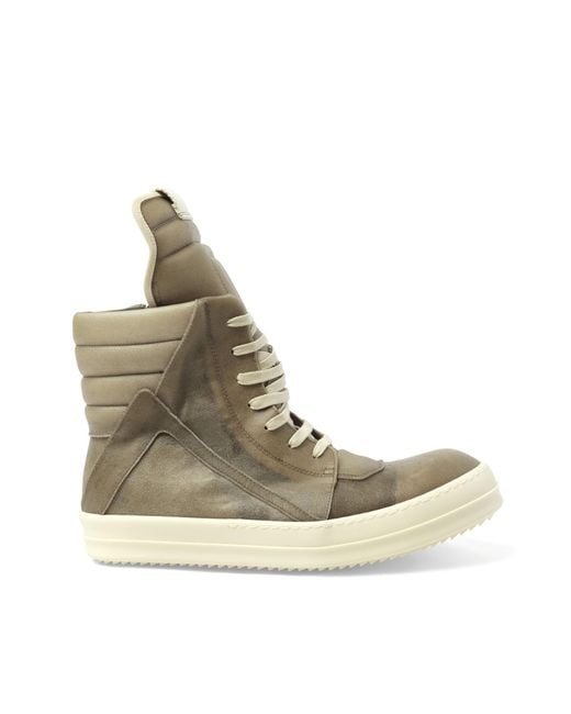 Rick Owens Brown Geobasket Transparent Leather Sneakers, 100% Calf Leather for men