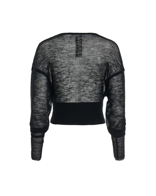 Rick Owens Black 'Long Sleeve V Knit Sweater, , 100% New Wool, Size: Small