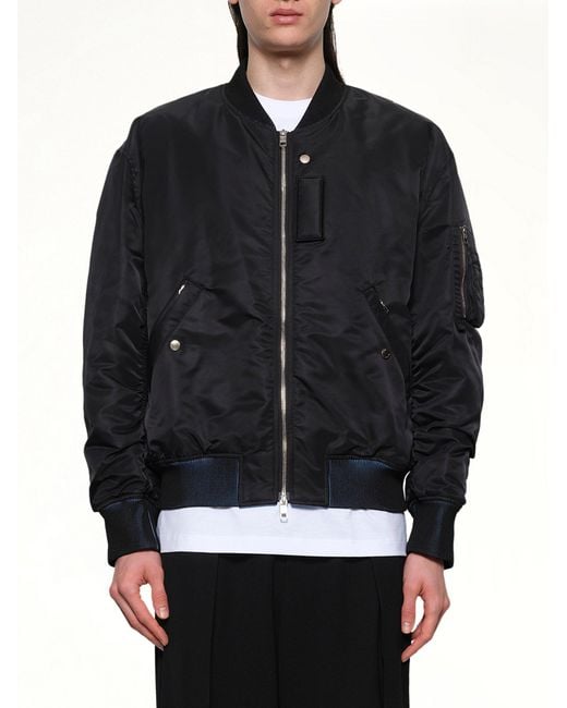 Wooyoungmi Black Dyed Bomber Jacket for men