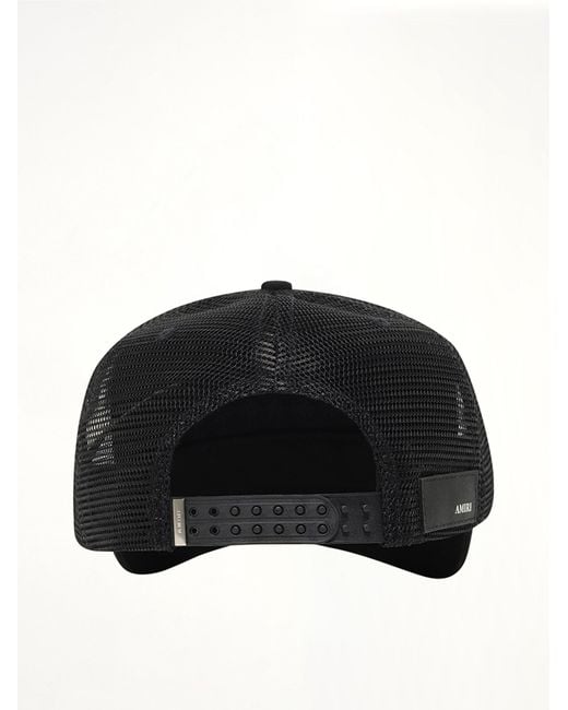 Amiri Black 3 Star Metallic Trucker Hat for men
