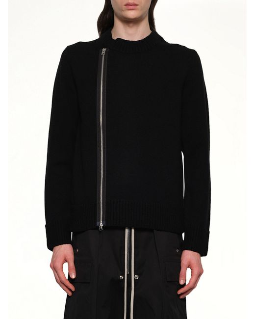 Sacai Black Wool Knit Blouson for men