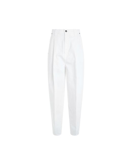 Khaite White Ashford Jeans, , 100% Cotton