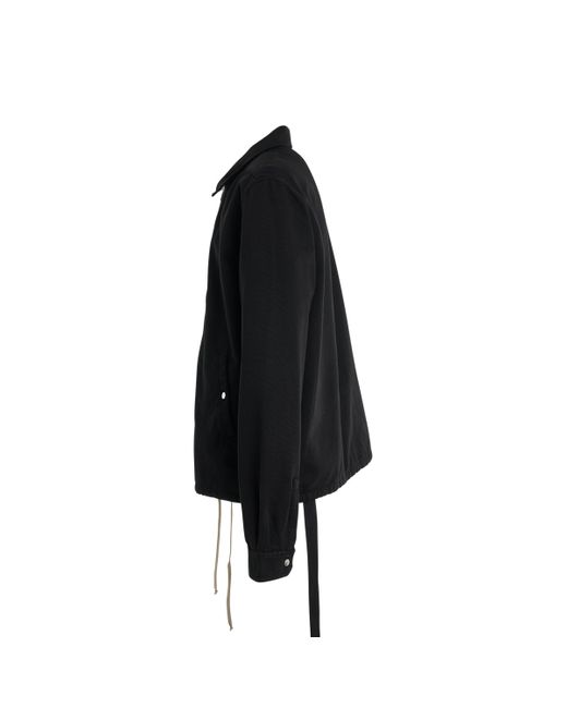 Rick Owens Black 'Zipfront Bomber Jacket, Long Sleeves, , 100% Cotton, Size: Small for men