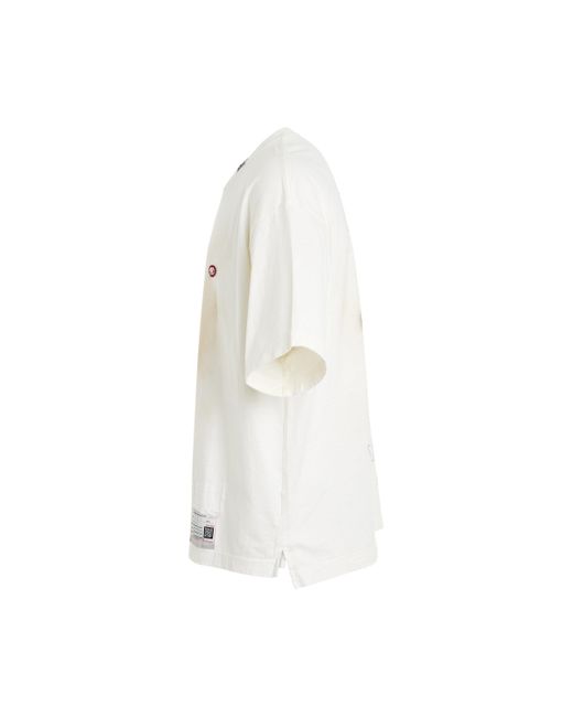 Maison Mihara Yasuhiro White Sad Face Printed T-Shirt, Round Neck, Short Sleeves, , 100% Cotton for men