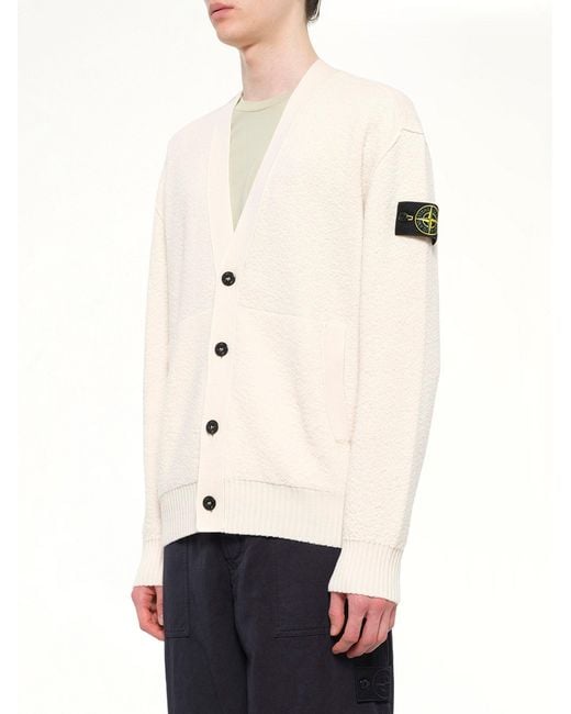 Stone Island Natural 5100010 Light Rws Wool Cardigan for men