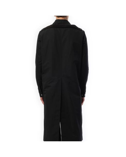 Rick Owens Black Brad Coat, 100% Polyester for men