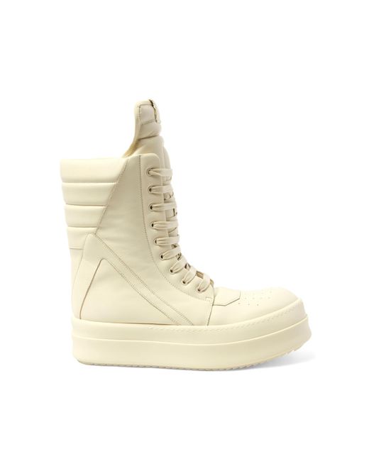 Rick Owens Natural Mega Geobasket/ Sneakers, 100% Calf Leather for men
