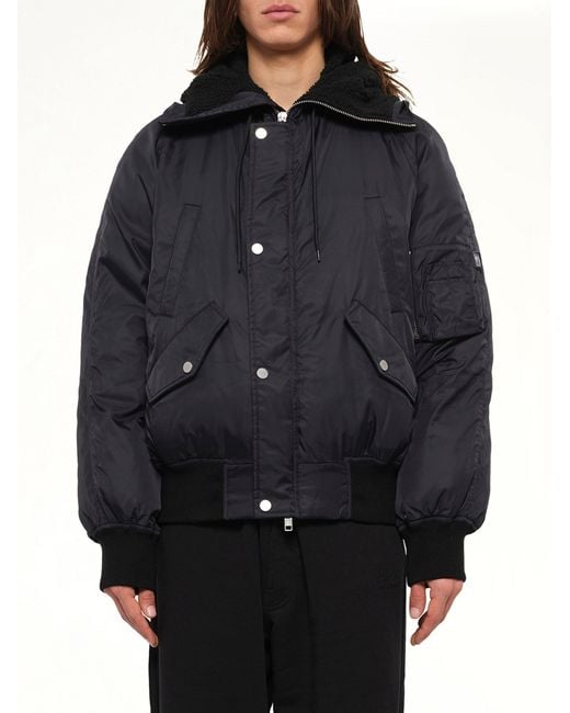 MM6 by Maison Margiela Blue Nylon Utility Jacket for men