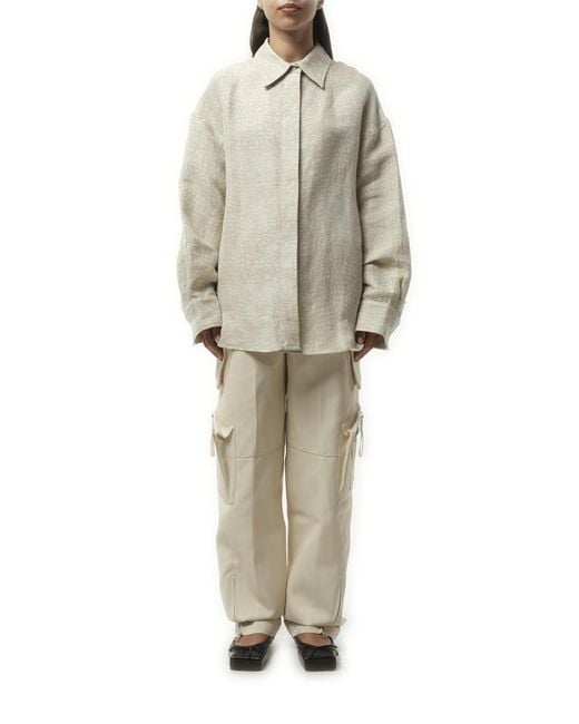 Jacquemus Natural La Chemise Pasadena, Long Sleeves, 100% Cotton