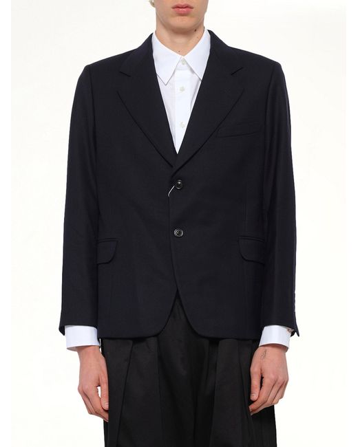 Maison Margiela Blue Virgin Wool Blazer for men