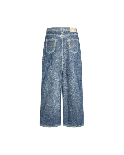 Doublet Blue Acid Wash Denim Pants, , 100% Cotton, Size: Medium for men