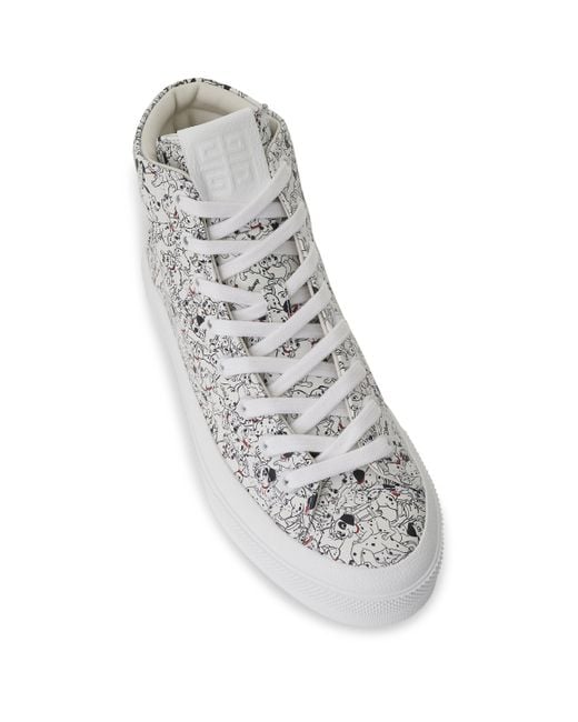 Givenchy Gray Disney 101 Dalmatians City High Sneakers, /, 100% Leather