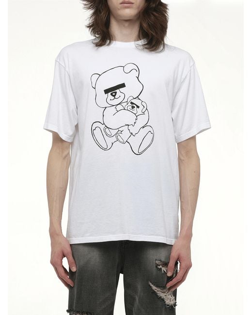 Undercover Gray Teddy Bear Printed T-Shirt for men