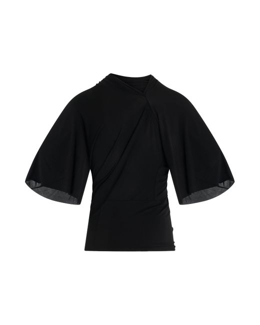 Rick Owens Black Cylinder Top, Short Sleeves, , 100% Silk for men