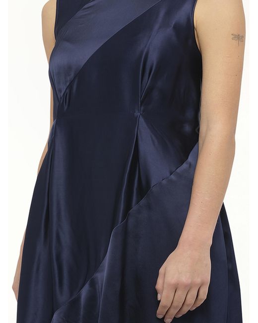 Loewe Blue Sleeveless Satin Dress