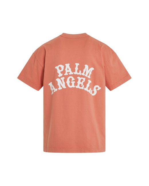 Palm Angels Pink 'Dice Game Logo Classic T-Shirt, Round Neck, Short Sleeves, /Multicolour, 100% Cotton, Size: Small for men