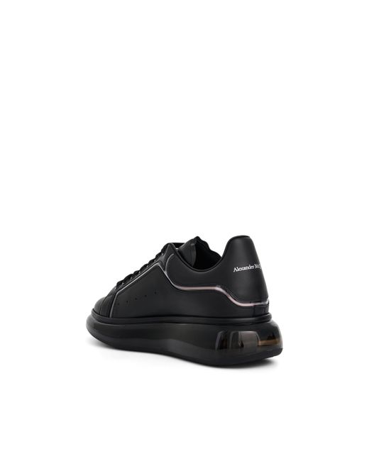 Alexander McQueen Black Larry Oversized Transparent Sneakers, /Fume, 100% Calf Leather for men