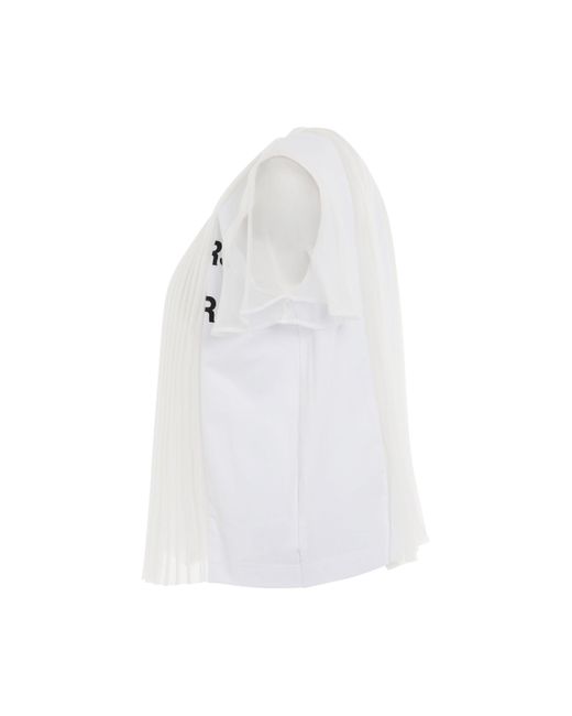 Sacai White Classic Cotton Jersey T-Shirts, Short Sleeves, , 100% Cotton