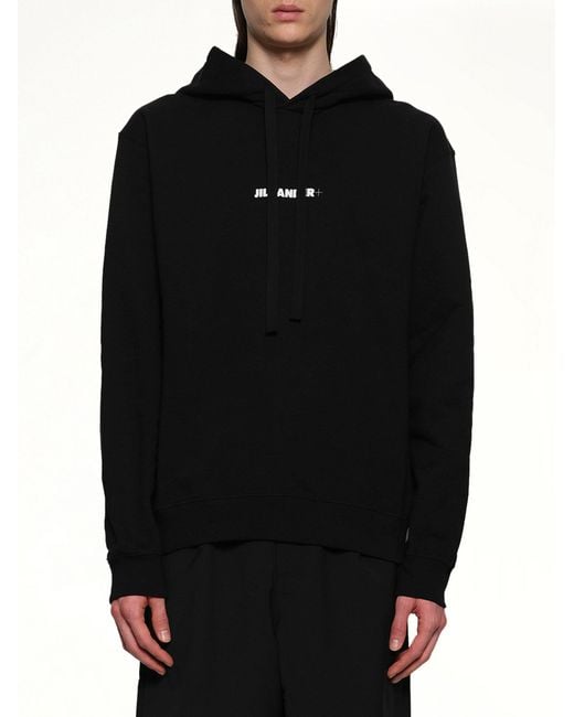 Jil Sander Black Plus Compact Terry Hoodie for men