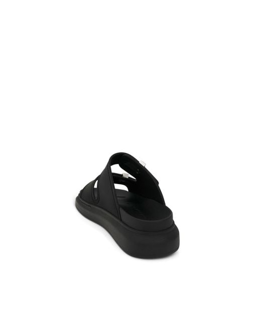 Alexander McQueen Black Oversized Double Strap Sandals, /, 100% Rubber