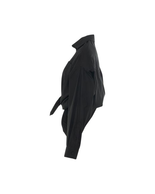 Balenciaga Black Lifted Collar Shirt, Long Sleeves, , 100% Cotton