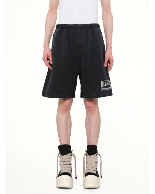Willy Chavarria Black "Hardcore" Buffalo Sweatshort for men