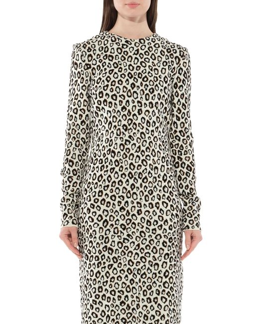 Givenchy White Leopard Jacq Midi Dress, Size: Small