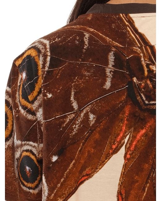 Givenchy Natural Podium T-Shirt Wth Butterfly Print, Short Sleeves