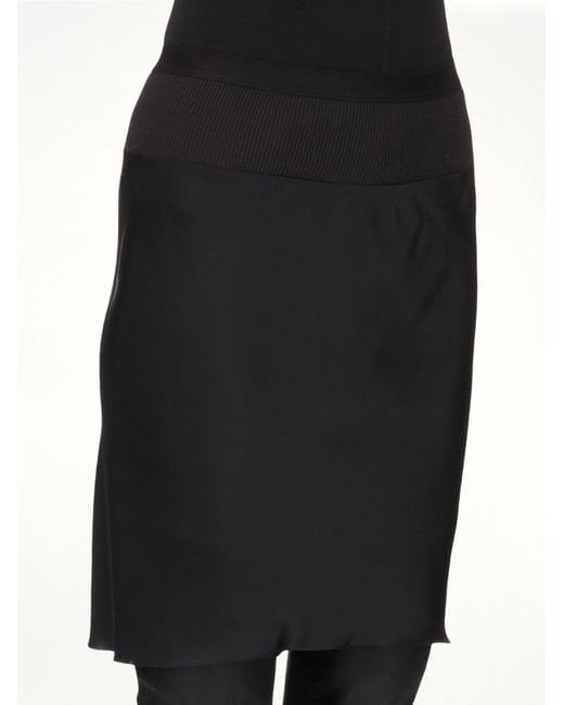 Rick Owens Black Short Bias Skirt, 100% Cotton