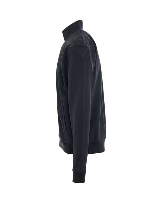 Marcelo Burlon Blue Bandana Slim Track Jacket, Long Sleeves, 100% Cotton, Size: Small for men