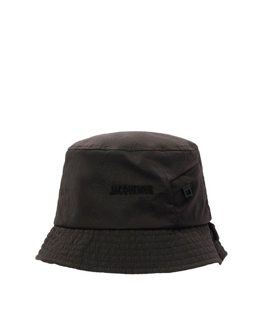 Jacquemus Black Le Bob Nylon Bucket Hat, 100% Cotton for men