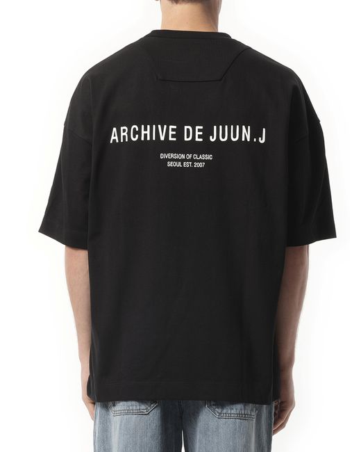 Juun.J Black Archive De Juun.J Basic T-Shirt, Short Sleeves, 100% Cotton, Size: Medium for men