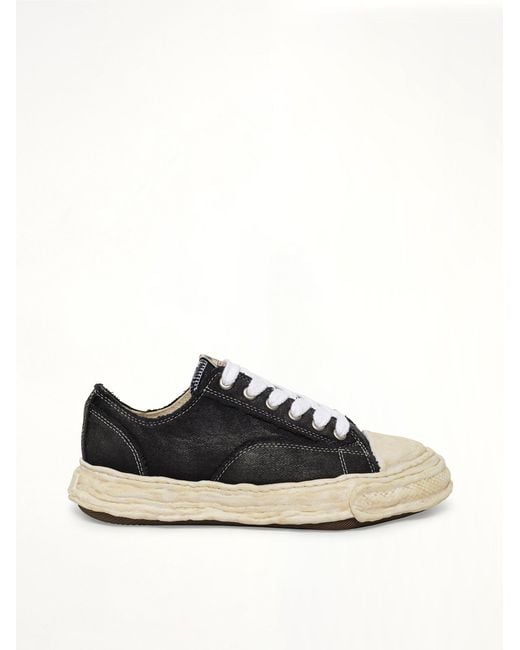 Maison Mihara Yasuhiro Black Peterson23 Bleached Canvas Low Top Sneakers for men