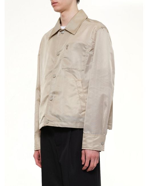 AMI Natural Ami De Coeur Coach Jacket for men