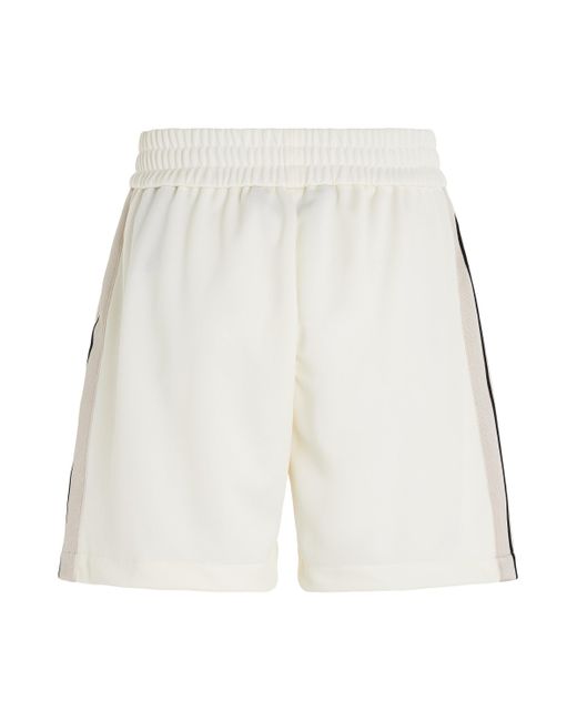 Palm Angels White Monogram Track Shorts, Off, 100% Polyester, Size: Medium for men