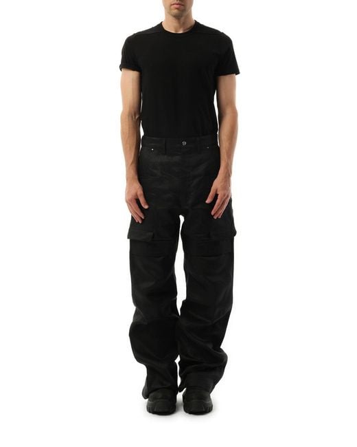 Rick Owens Black Stefan Cargo, 100% Linen for men
