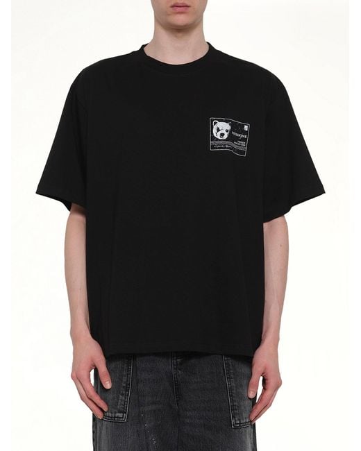 we11done Black Dna Teddy Id T-Shirt for men