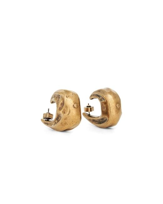 Khaite White Olivia Medium Hoop Earrings