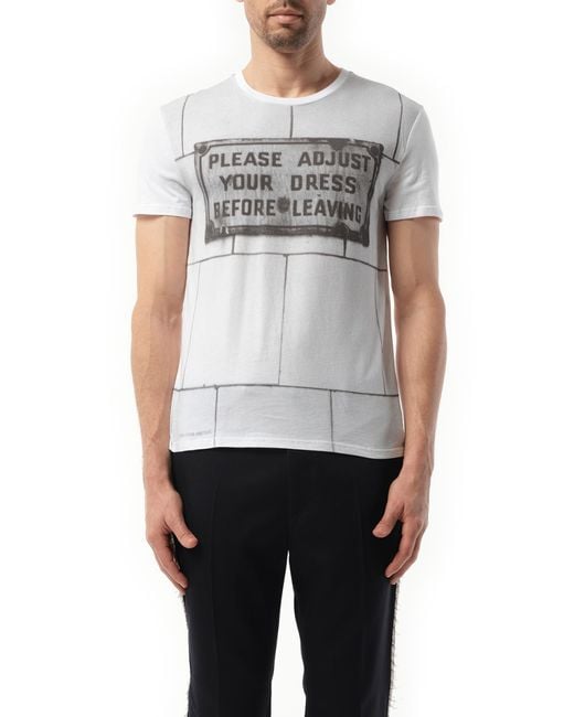 Mens Shirts Alexander Mcqueen T Shirt Grey McQueen Deakin T