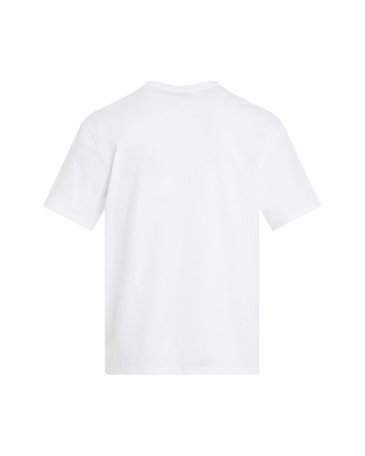 Loewe White Embroidered Blurred Logo T-Shirt, Short Sleeves, 100% Cotton for men
