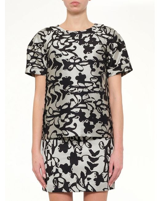 Lanvin Black Print Top